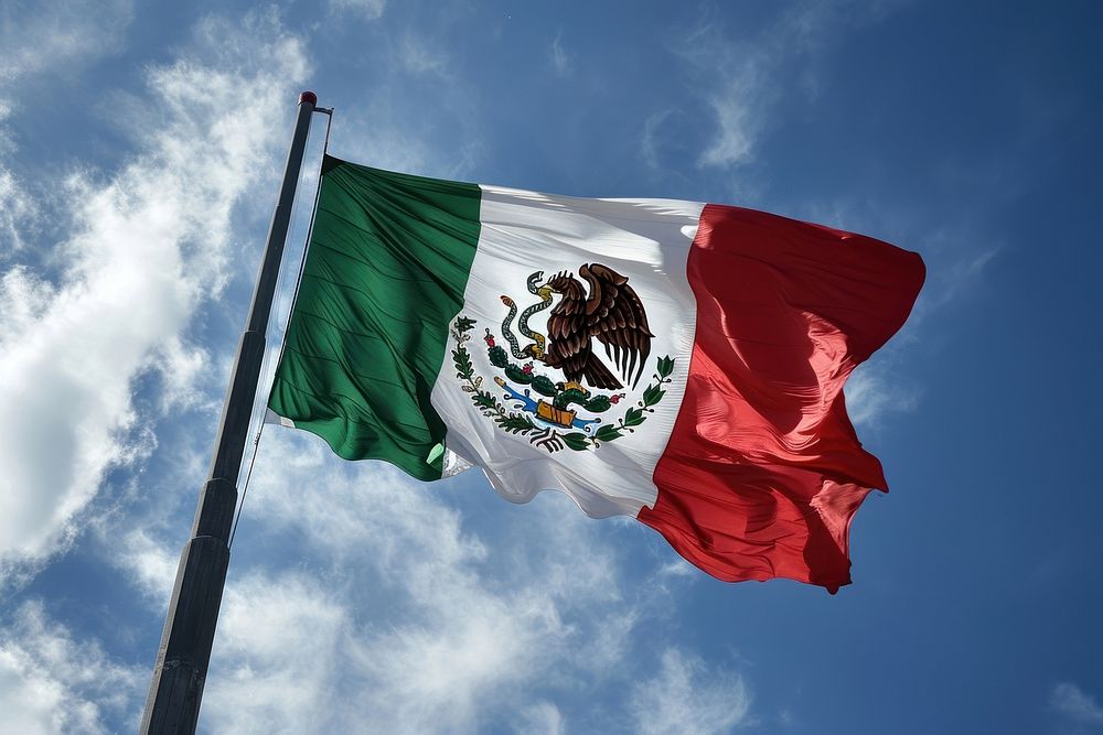 Mexico flag patriotism outdoors cloud. AI generated Image by rawpixel.