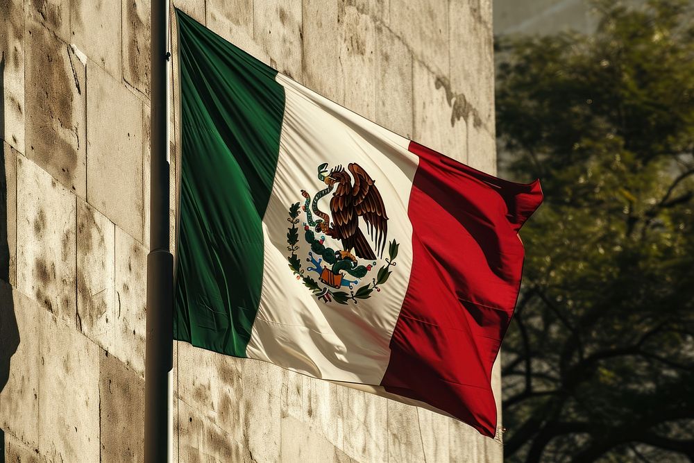 Mexico flag architecture patriotism outdoors. AI generated Image by rawpixel.