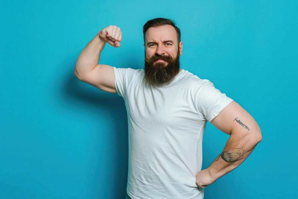 Fitness tattoo beard adult. AI generated Image by rawpixel.