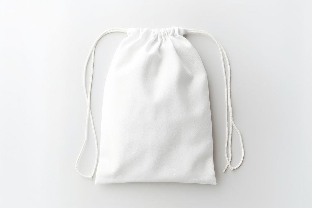 White drawstring bag handbag white background accessories.