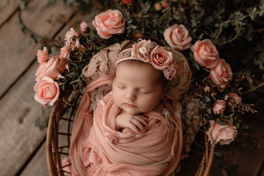 Baby fragility innocence floristry.