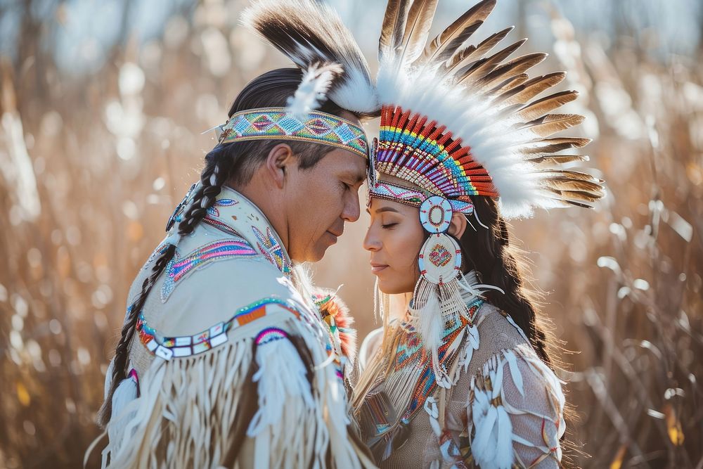 Couple blessed tribe adult togetherness.