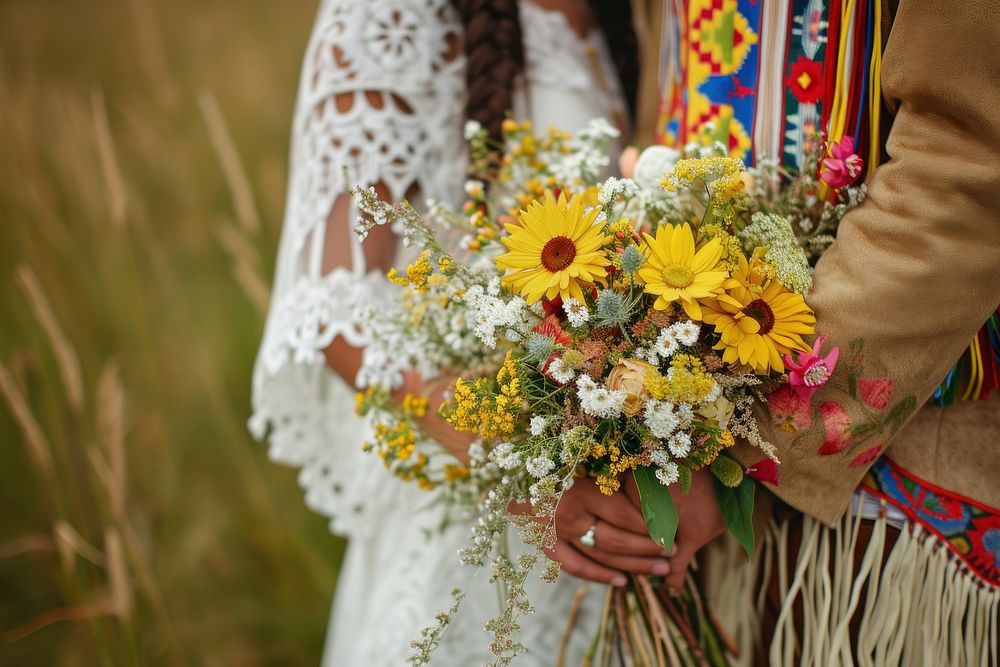 Flower bride sunflower wedding.