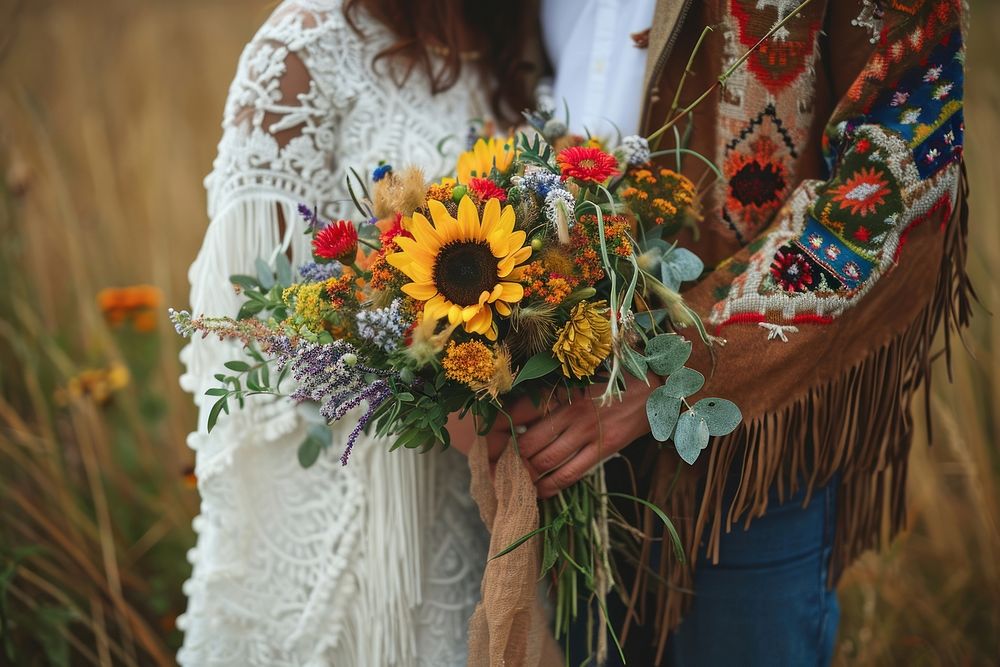 Flower bride sunflower wedding.
