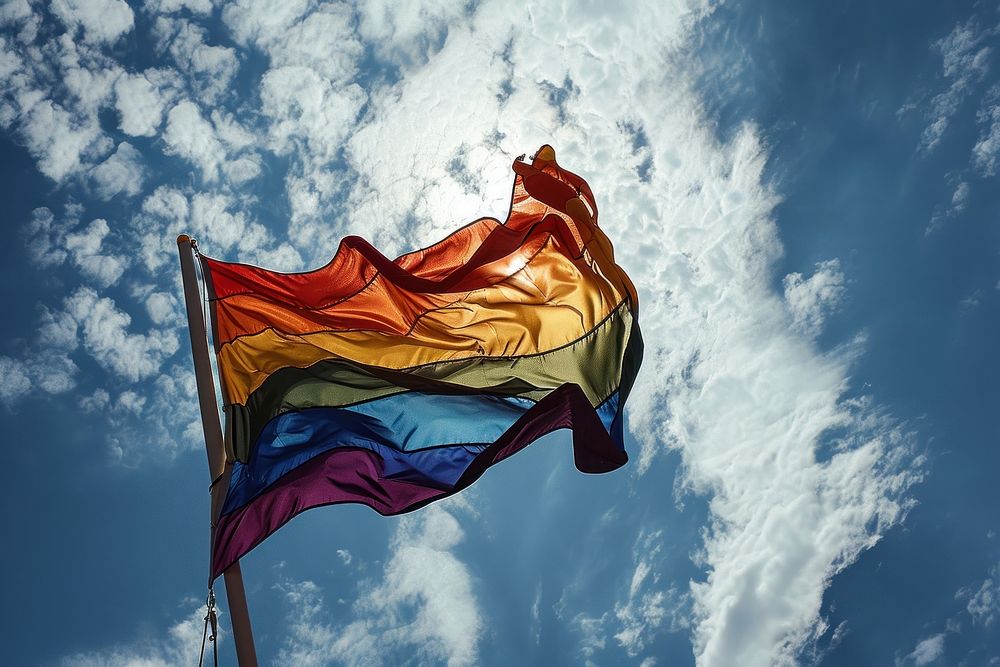 Flag patriotism outdoors rainbow. AI generated Image by rawpixel.