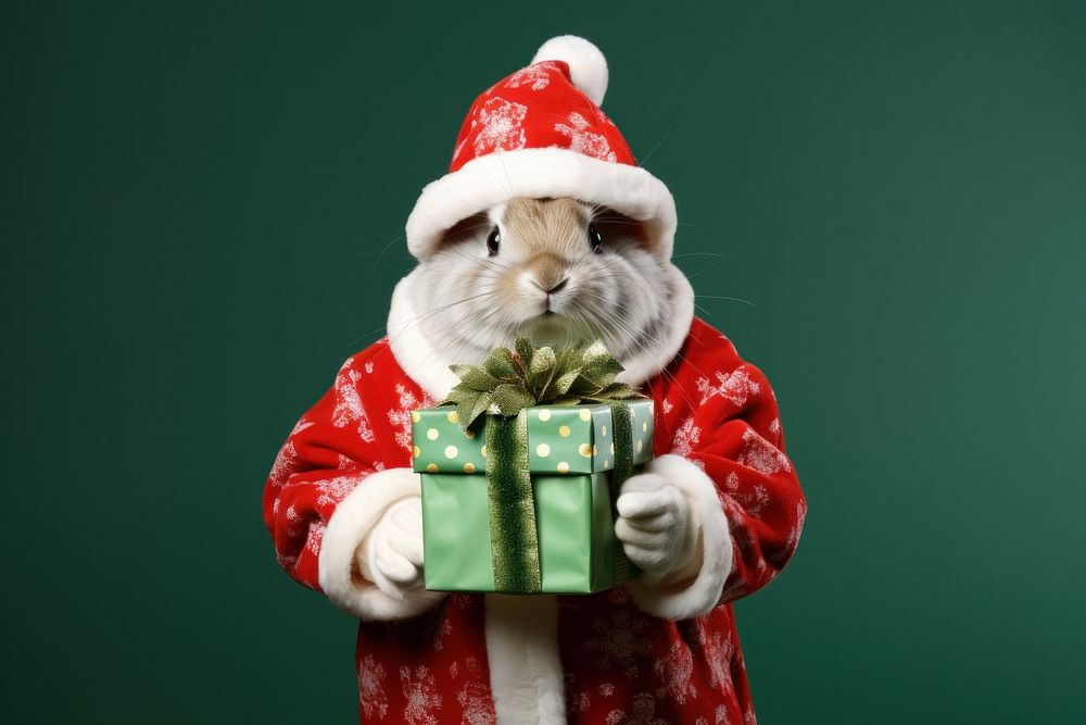 Rabbit christmas portrait costume.