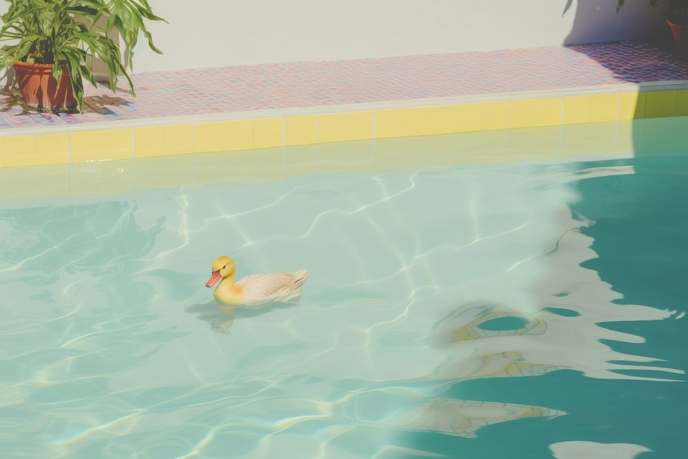 Swimming pool plant bird duck.
