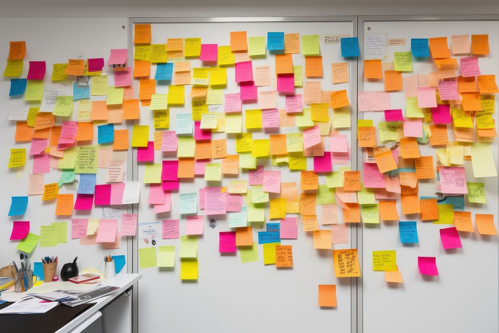 Sticky notes art advertisement creativity. AI generated Image by rawpixel.