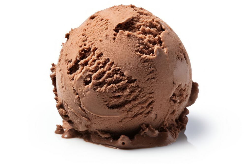 A chocolate ice cream ball dessert food white background. AI generated Image by rawpixel.
