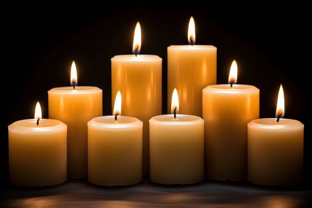 Church candles fire black background spirituality. AI generated Image by rawpixel.
