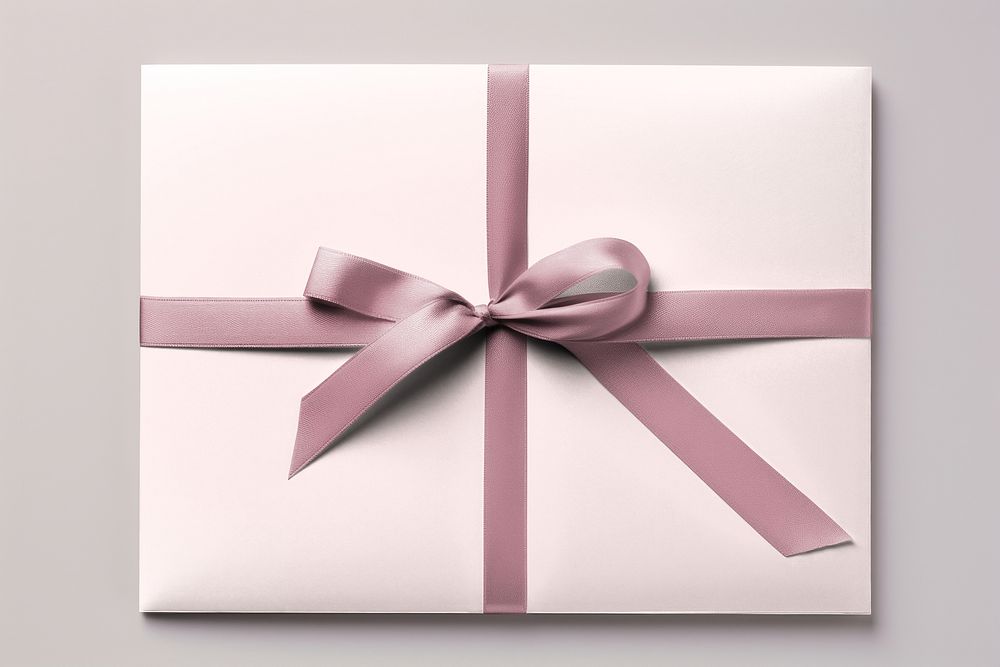 Pink gift box flat lay