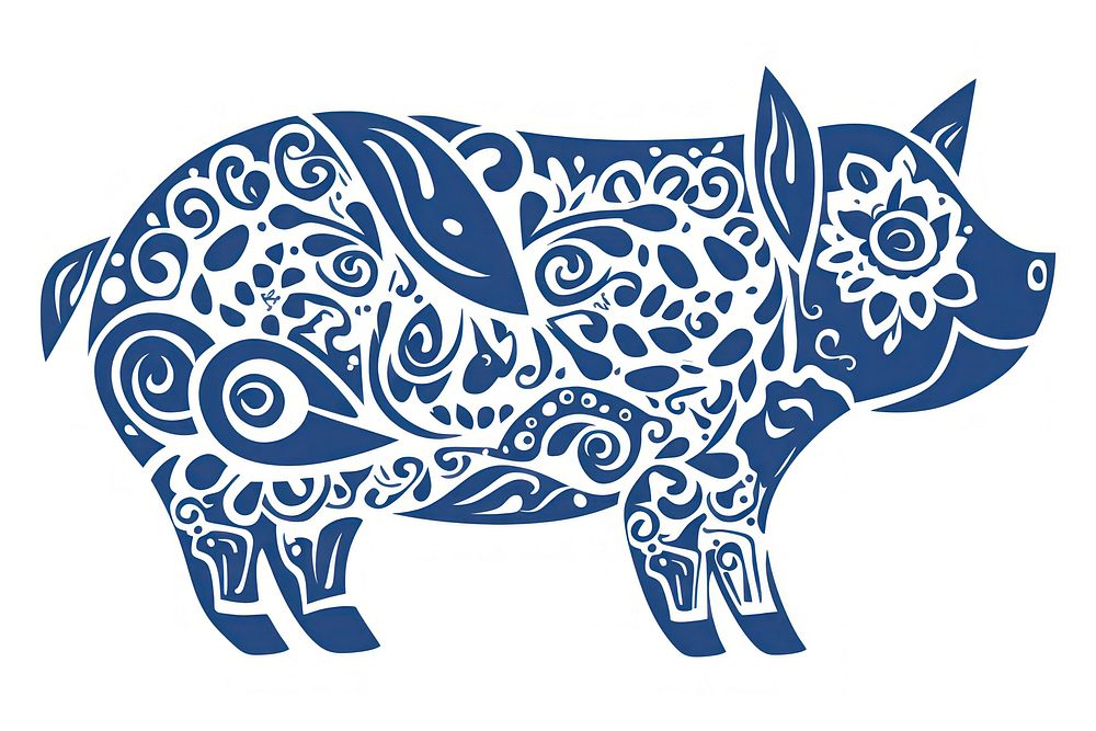 Pig pattern drawing mammal.