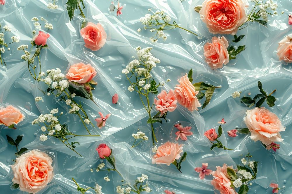 Plastic wrap pattern flower backgrounds.