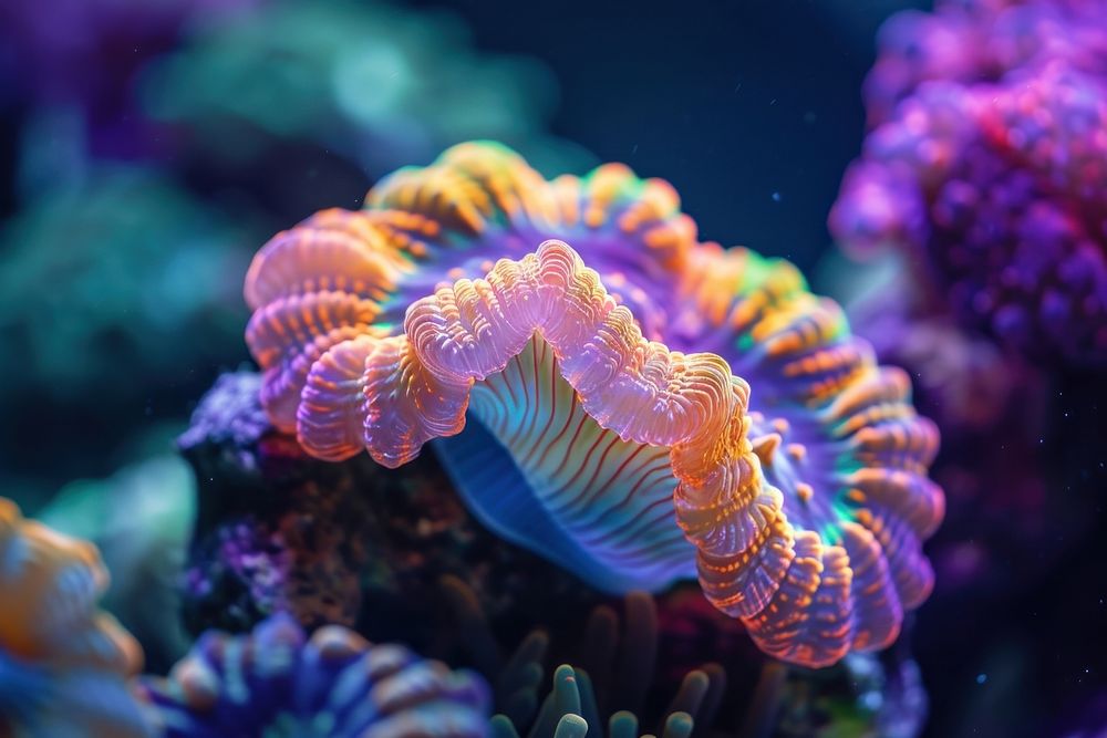 Random real amazing colorful coral underwater outdoors animal.
