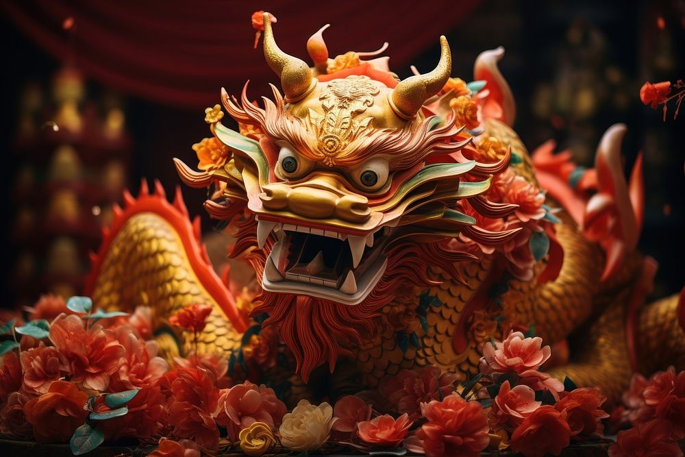 Chinese newyear celebration festival dragon. AI generated Image by rawpixel.