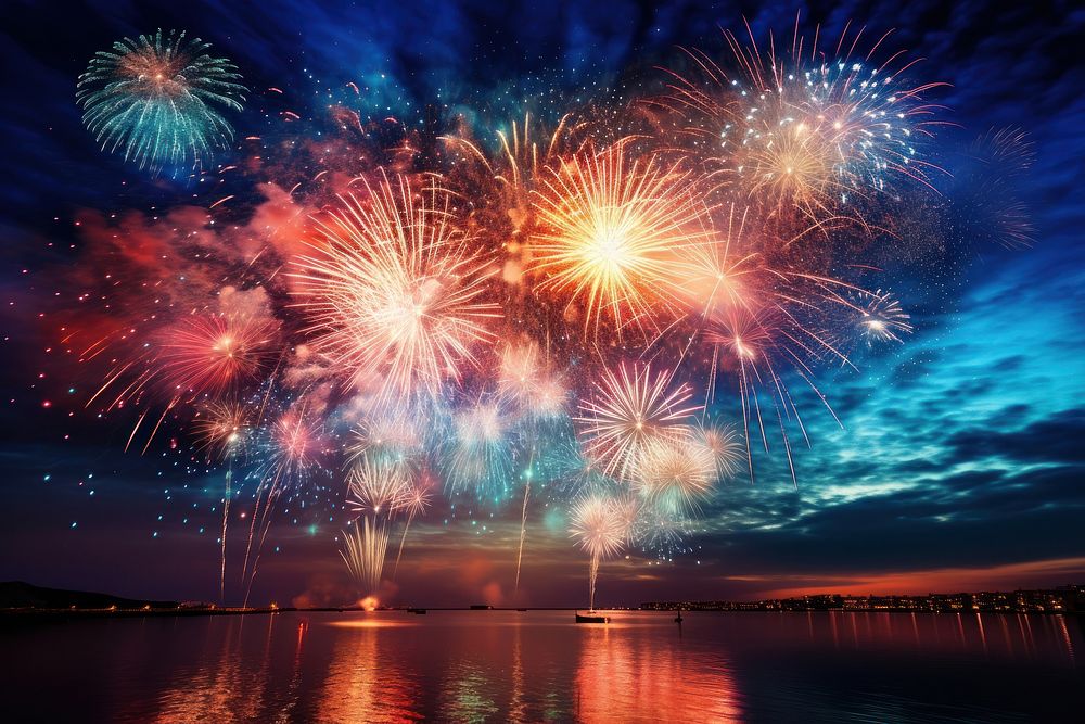 Firework fireworks night celebration. AI generated Image by rawpixel.