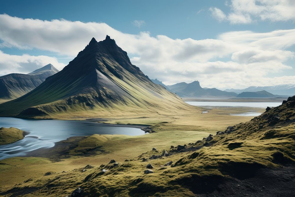 Iceland wilderness landscape panoramic.