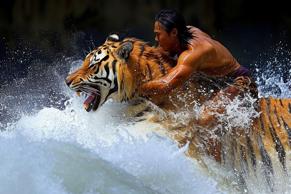 Animal warrior wildlife mammal tiger.