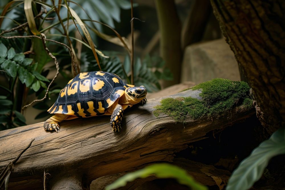 Cute tortoise in the zoo reptile animal wildlife.
