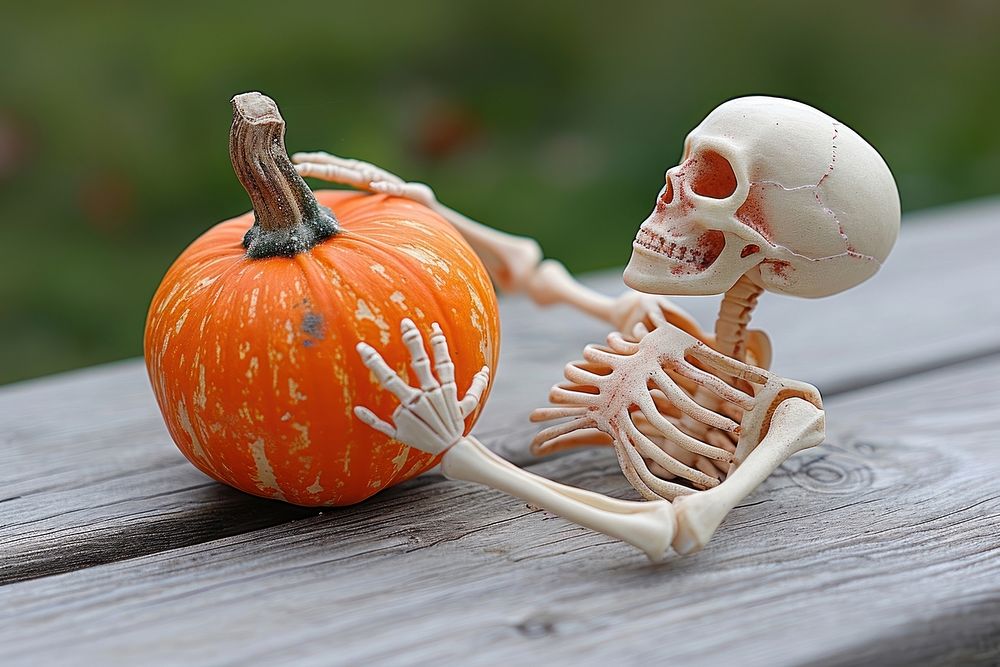 Funny spooky pumpkin plant food.