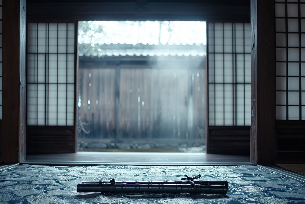 Japanese warrior weapon window light door.