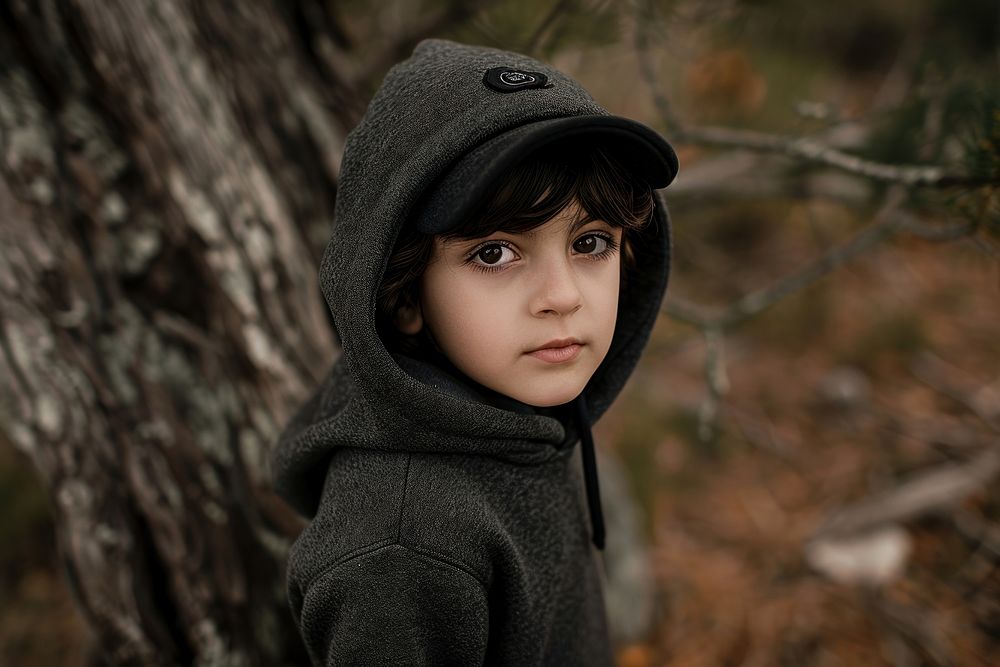 Kid spooky photography portrait hood.