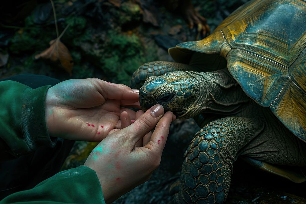 Tortoise reptile animal hand.