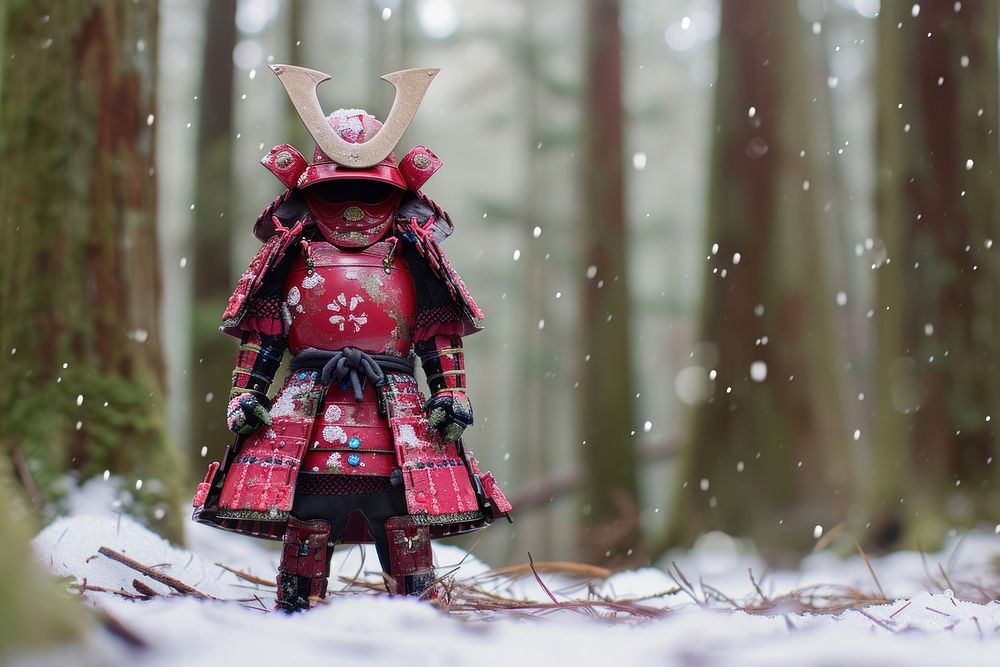 Warrior toy outdoors nature snow.
