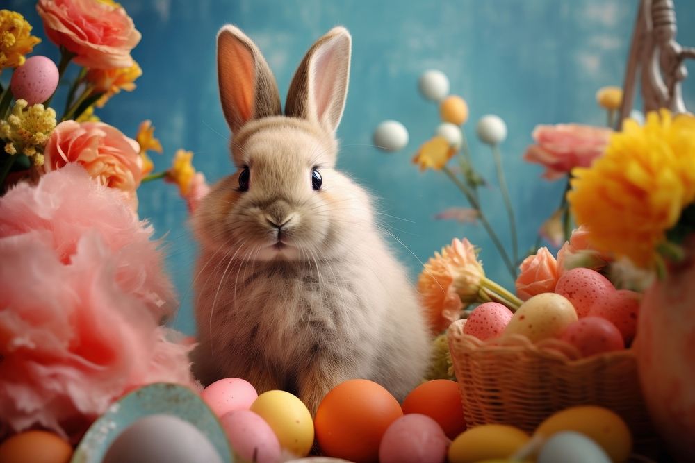 Bunny easter rodent animal mammal. AI generated Image by rawpixel.
