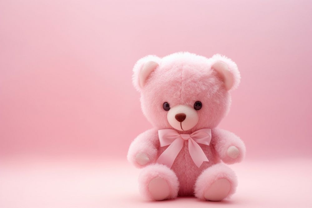 Bear doll cute pink toy. AI generated Image by rawpixel.