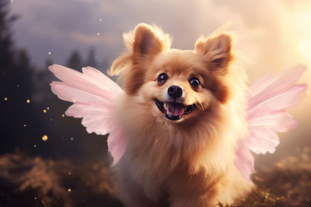 Cute dog animal mammal flying. AI generated Image by rawpixel.