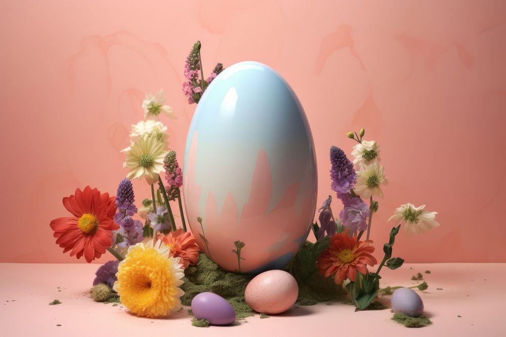 Easter egg flower plant celebration. AI generated Image by rawpixel.