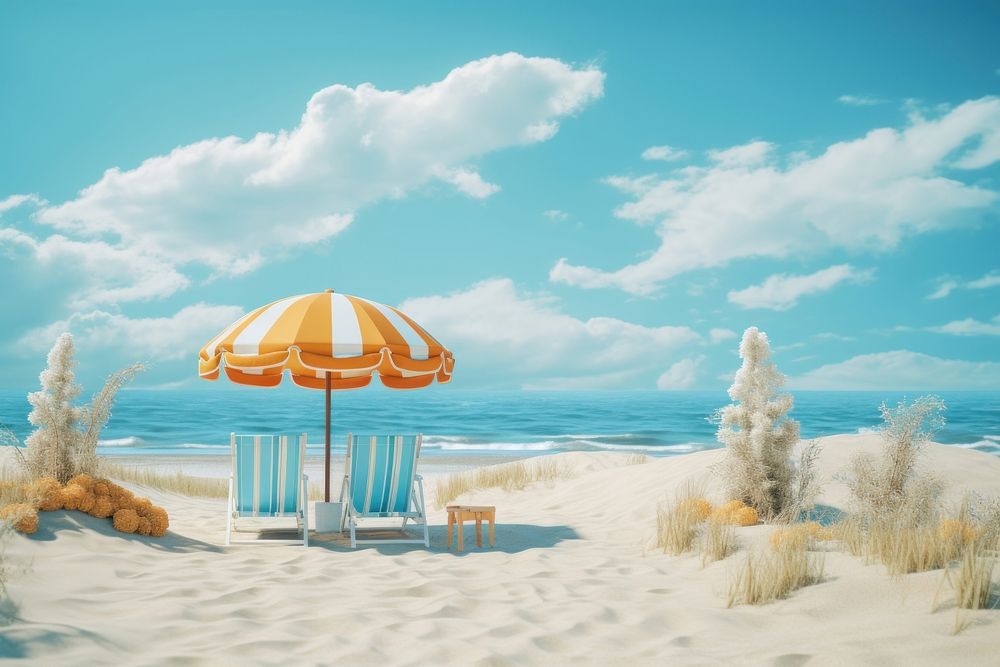 Vacation beach outdoors horizon. AI generated Image by rawpixel.