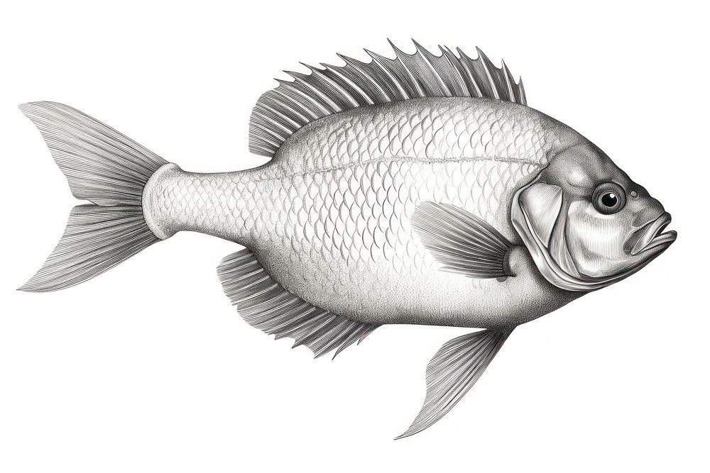  Fish drawing animal sketch. AI generated Image by rawpixel.