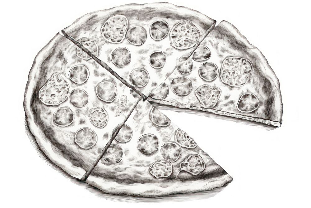  Pizza drawing sketch illustrated. AI generated Image by rawpixel.