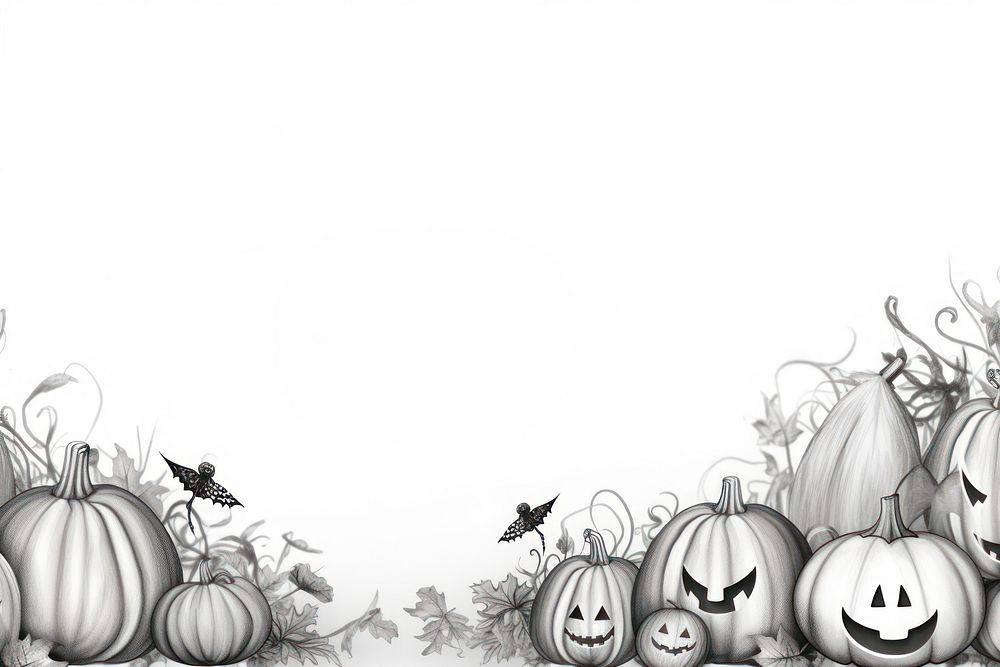  Halloween drawing sketch jack-o'-lantern. AI generated Image by rawpixel.