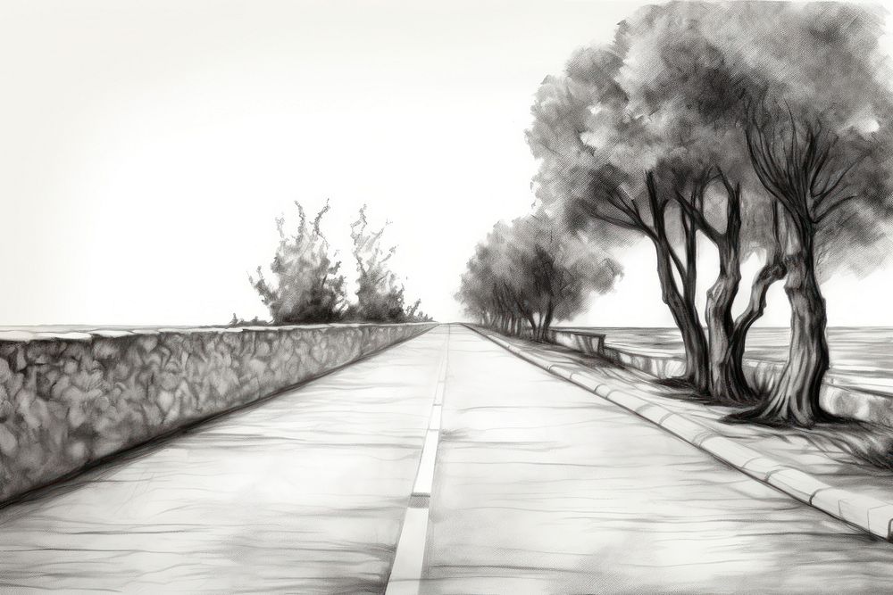  Urban road drawing sketch street. AI generated Image by rawpixel.