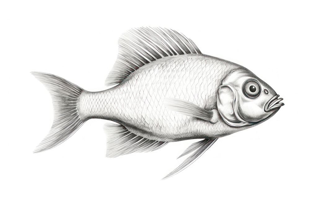  Fish drawing sketch animal. AI generated Image by rawpixel.