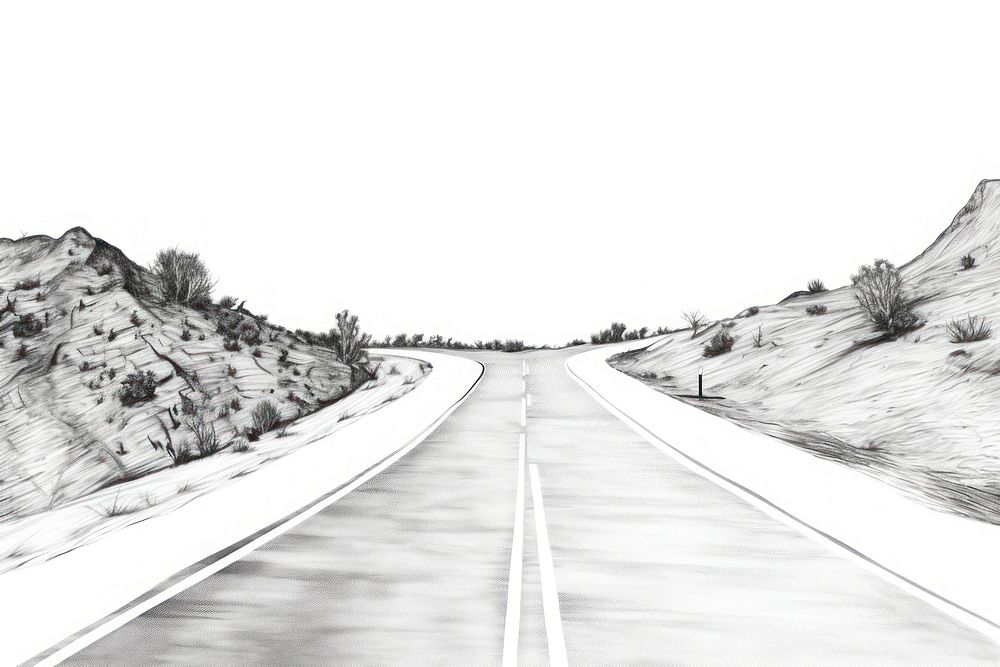  Road drawing sketch infrastructure. AI generated Image by rawpixel.