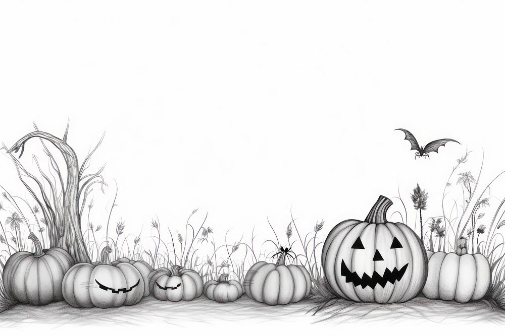  Halloween drawing sketch anthropomorphic. AI generated Image by rawpixel.