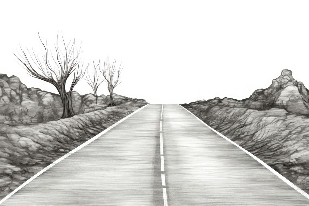  Road drawing sketch street. AI generated Image by rawpixel.
