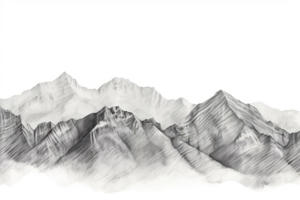  Hill and mountain drawing sketch nature. AI generated Image by rawpixel.