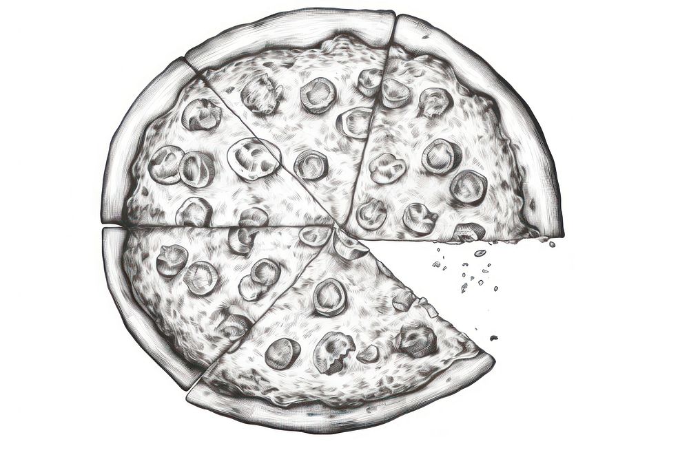  Pizza sketch drawing food. AI generated Image by rawpixel.