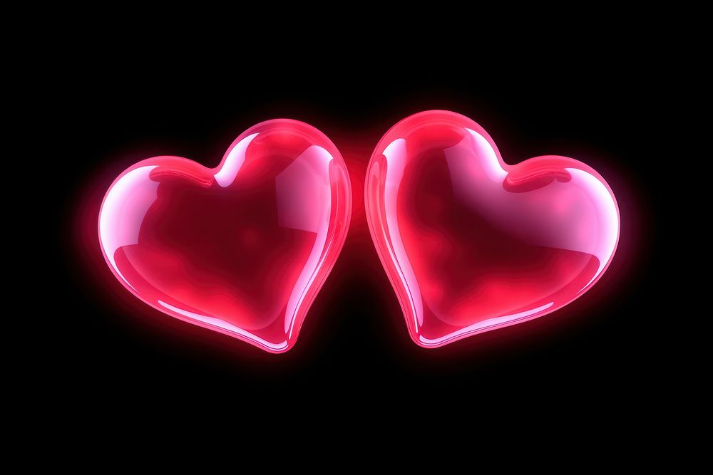 PNG Heart light night pink. AI generated Image by rawpixel.