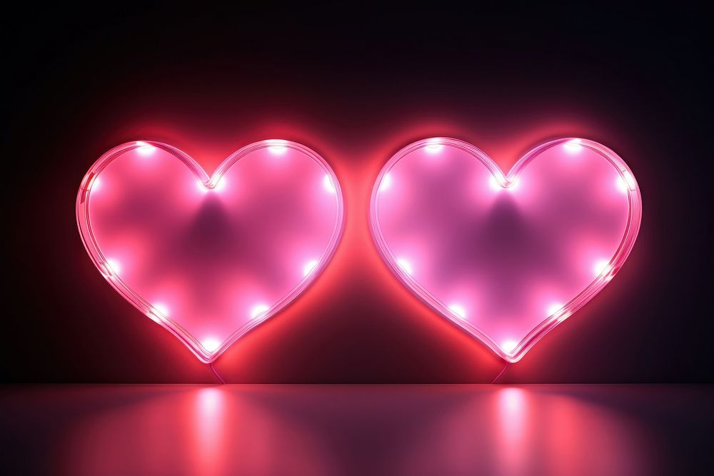 PNG Light heart pink neon. 