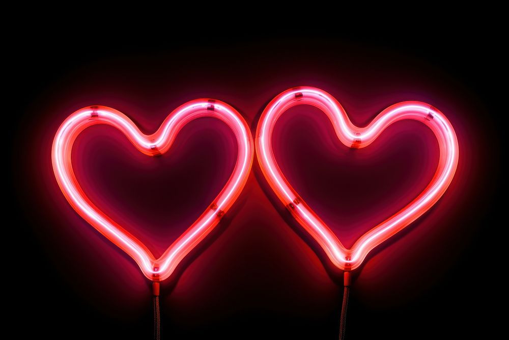 PNG Light neon heart pink. AI generated Image by rawpixel.