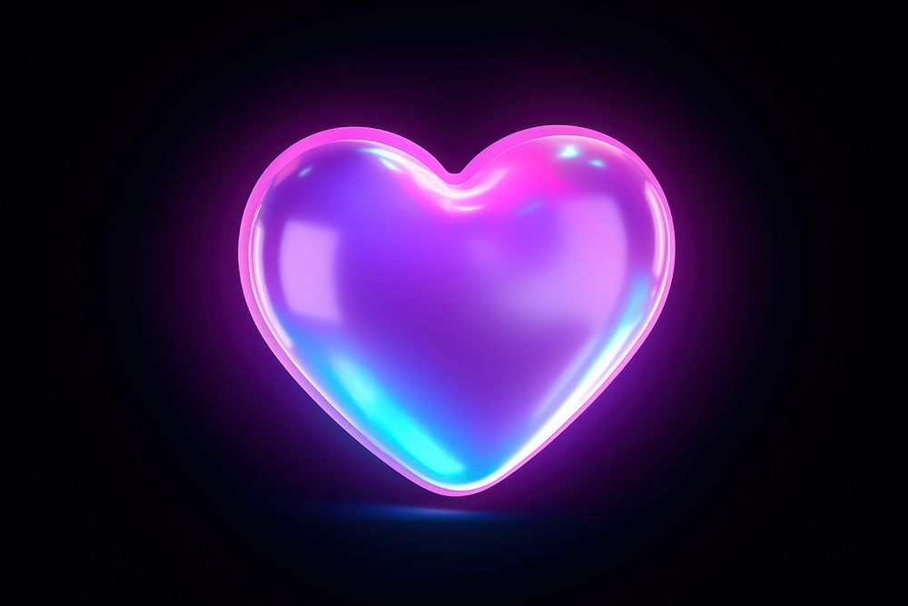 PNG Pastel neon heart abstract night pink. AI generated Image by rawpixel.