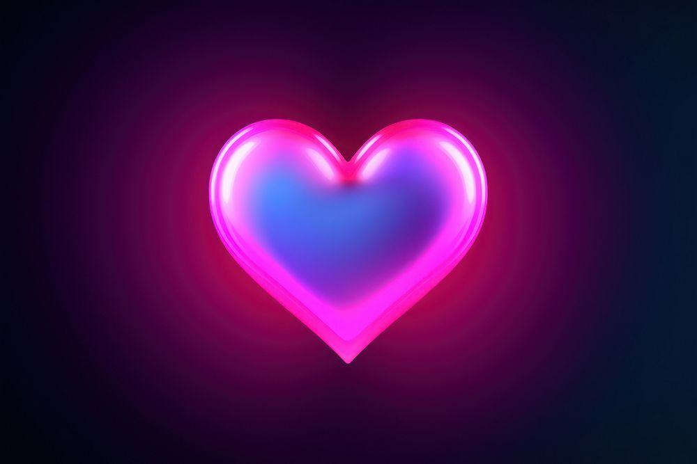 PNG Pastel neon heart abstract pink red. AI generated Image by rawpixel.