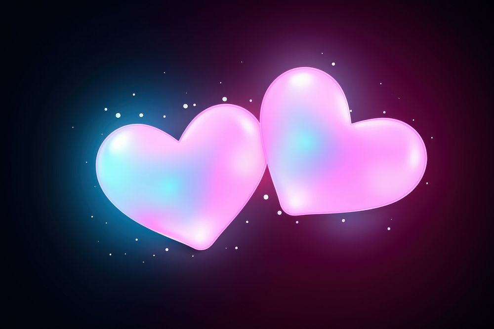 PNG Pastel neon hearts abstract night pink. AI generated Image by rawpixel.