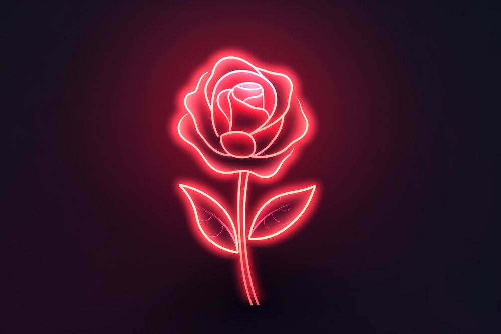 PNG Light neon abstract flower. AI generated Image by rawpixel.